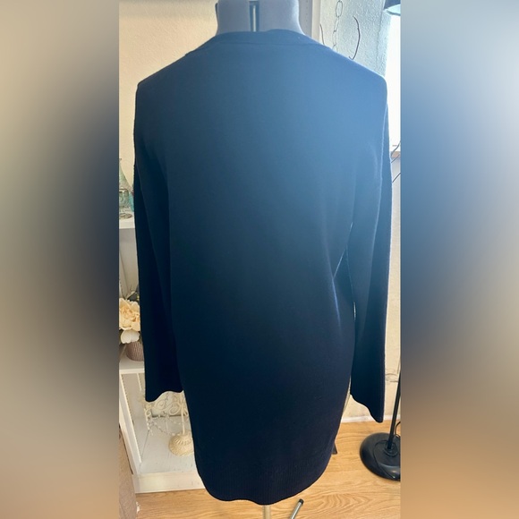 Iris Von Arnim Navy Cashmere Cardigan Duster Sz L Quiet Luxury Old Money Quality - Picture 7 of 16